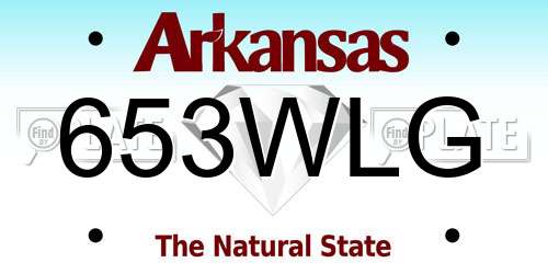653WLG Arkansas License Plate