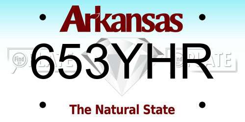 653YHR Arkansas License Plate