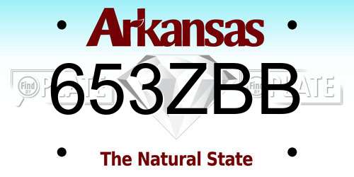 653ZBB Arkansas License Plate