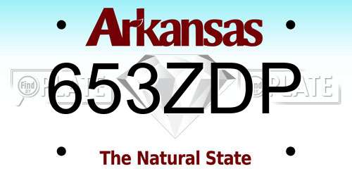 653ZDP Arkansas License Plate