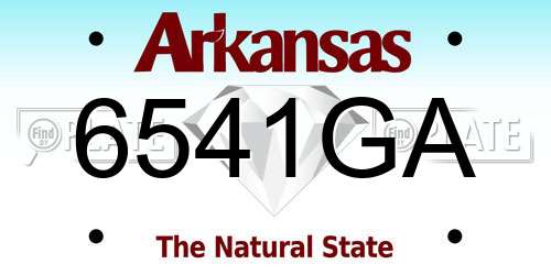 6541GA Arkansas License Plate