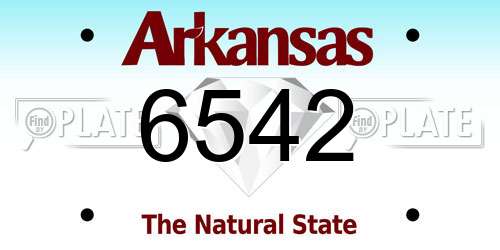 6542 Arkansas License Plate