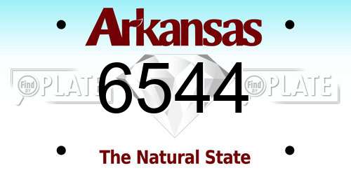 6544 Arkansas License Plate