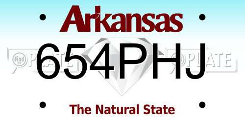 654PHJ Arkansas License Plate