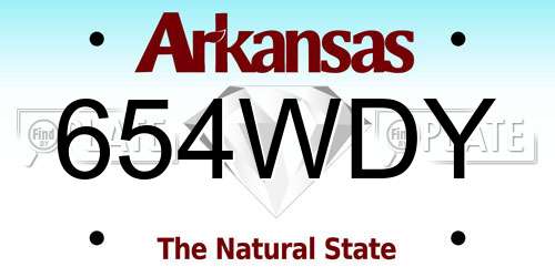 654WDY Arkansas License Plate