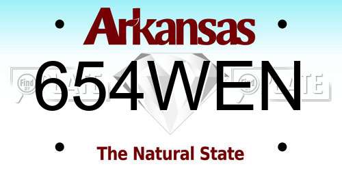 654WEN Arkansas License Plate