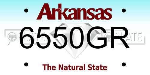 6550GR Arkansas License Plate