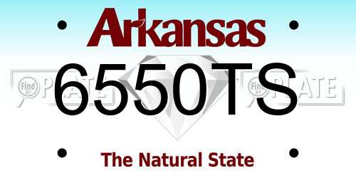 6550TS Arkansas License Plate