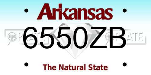 6550ZB Arkansas License Plate