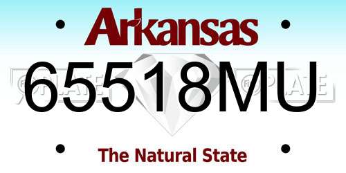 65518MU Arkansas License Plate