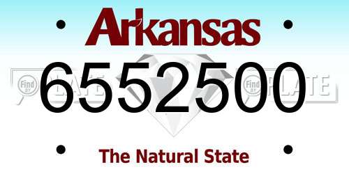6552500 Arkansas License Plate