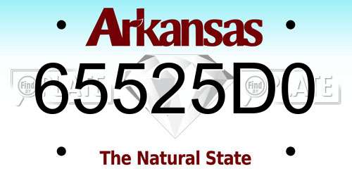 65525D0 Arkansas License Plate
