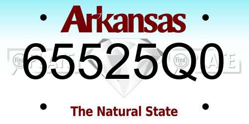 65525Q0 Arkansas License Plate