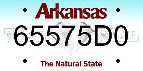 65575D0 Arkansas License Plate