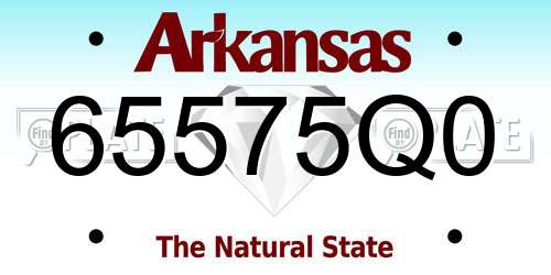 65575Q0 Arkansas License Plate