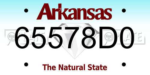 65578D0 Arkansas License Plate