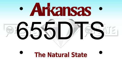 655DTS Arkansas License Plate