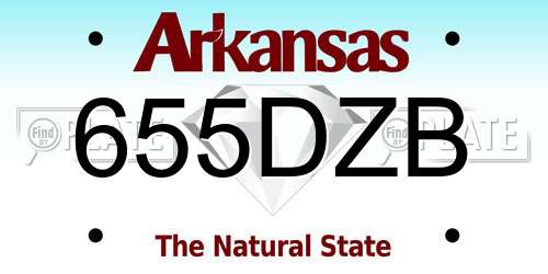 655DZB Arkansas License Plate