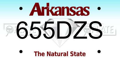 655DZS Arkansas License Plate