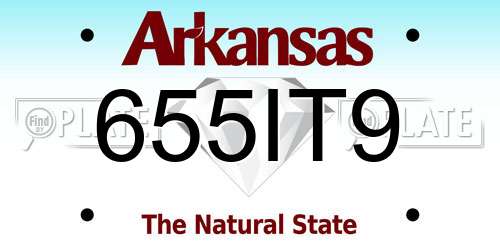 655IT9 Arkansas License Plate