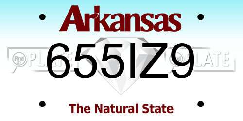 655IZ9 Arkansas License Plate