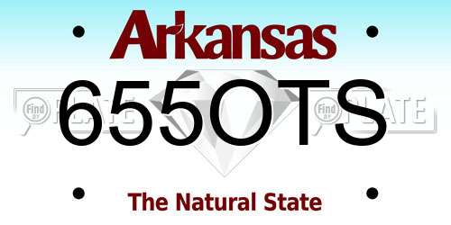 655OTS Arkansas License Plate