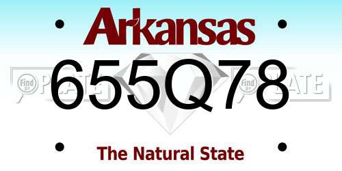 655Q78 Arkansas License Plate