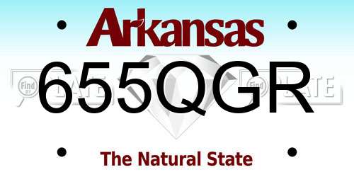 655QGR Arkansas License Plate