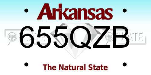 655QZB Arkansas License Plate