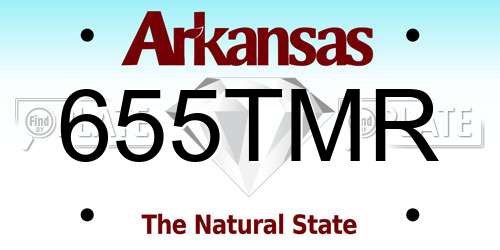 655TMR Arkansas License Plate