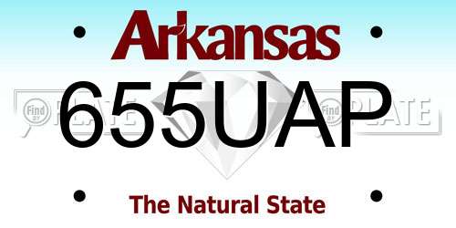655UAP Arkansas License Plate