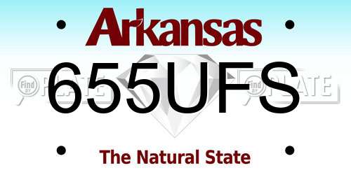 655UFS Arkansas License Plate