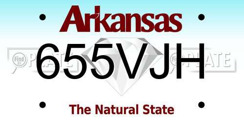 655VJH Arkansas License Plate