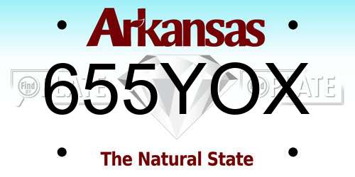 655YOX Arkansas License Plate