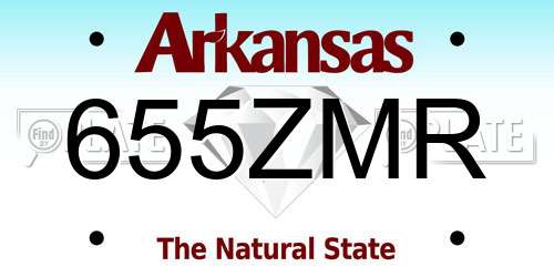 655ZMR Arkansas License Plate