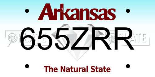 655ZRR Arkansas License Plate