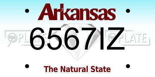 6567IZ Arkansas License Plate