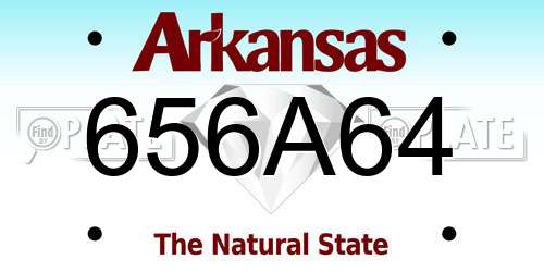 656A64 Arkansas License Plate