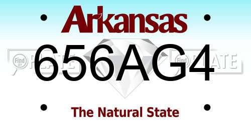 656AG4 Arkansas License Plate