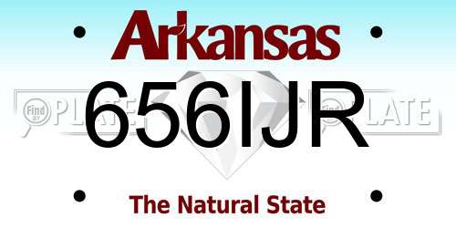 656IJR Arkansas License Plate