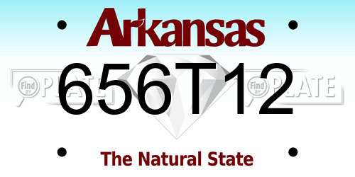 656T12 Arkansas License Plate