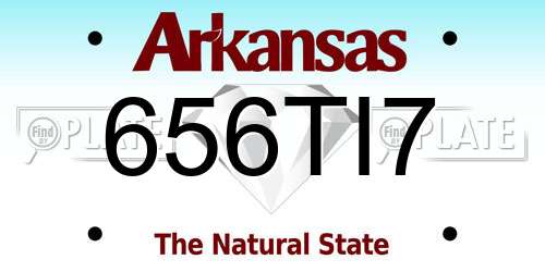 656TI7 Arkansas License Plate