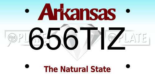 656TIZ Arkansas License Plate