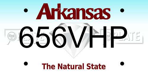 656VHP Arkansas License Plate