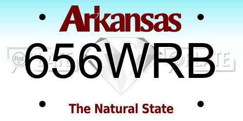 656WRB Arkansas License Plate