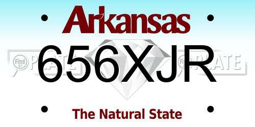 656XJR Arkansas License Plate