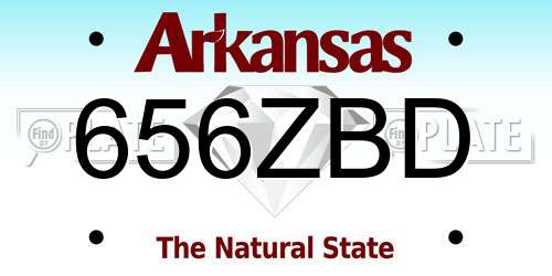 656ZBD Arkansas License Plate