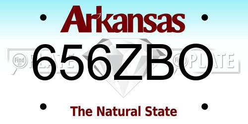 656ZBO Arkansas License Plate