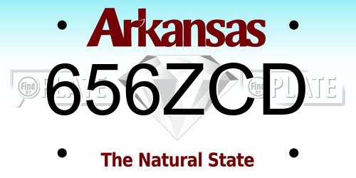 656ZCD Arkansas License Plate
