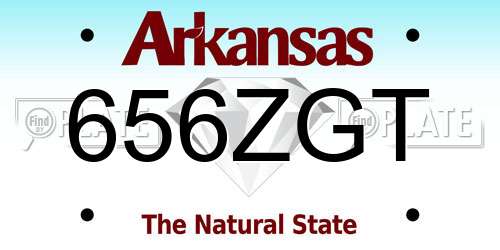656ZGT Arkansas License Plate